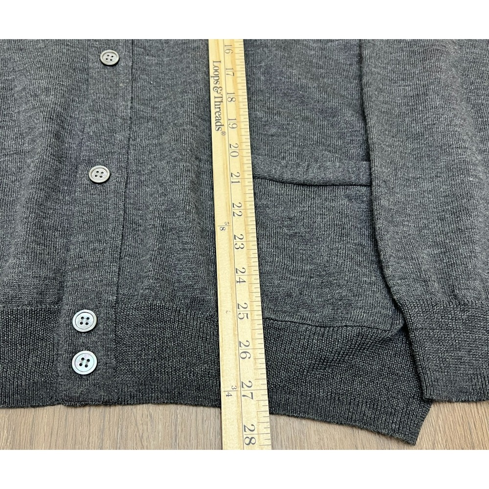Jos A Bank Signature Merino Wool Cardigan Large Button Front Preppy Career - Picture 8 of 9